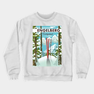 Engelberg Switzerland ski poster Crewneck Sweatshirt